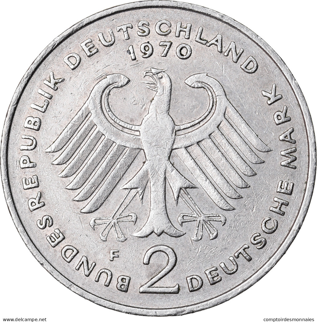 Monnaie, République Fédérale Allemande, 2 Mark, 1970, Stuttgart, TTB - 2 Mark