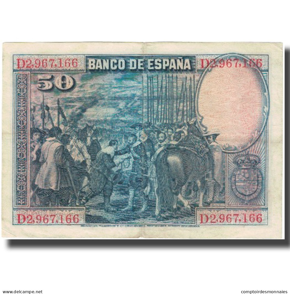 Billet, Espagne, 50 Pesetas, 1928, 1928-08-15, KM:75a, TTB - 50 Pesetas
