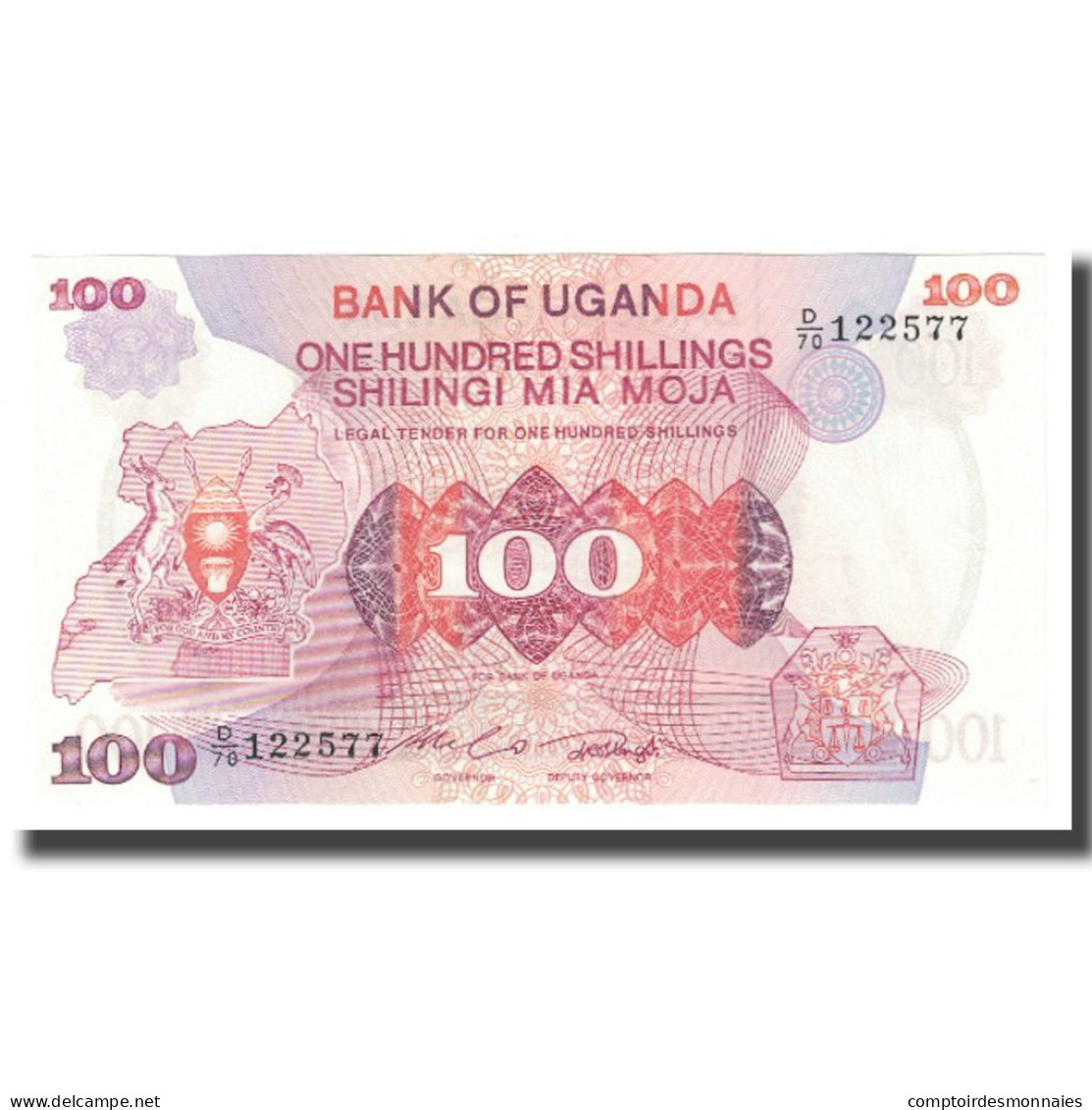 Billet, Uganda, 100 Shillings, KM:19a, NEUF - Ouganda