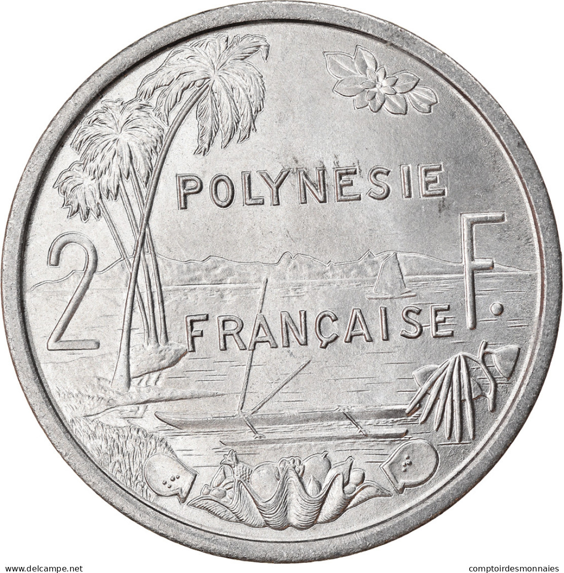 Monnaie, French Polynesia, 2 Francs, 1973, Paris, TTB+, Aluminium, KM:10 - Französisch-Polynesien