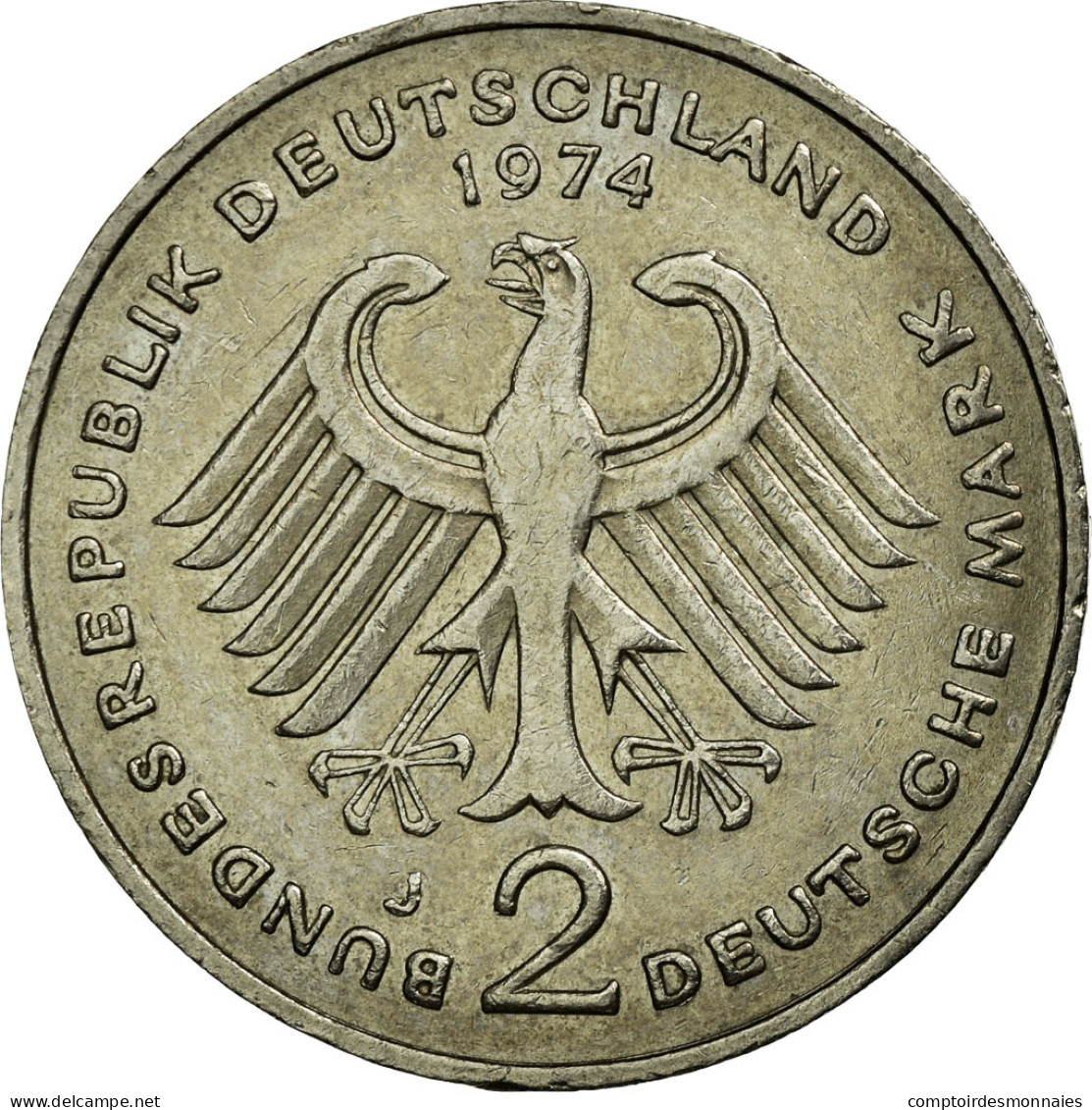 Monnaie, République Fédérale Allemande, 2 Mark, 1974, Hambourg, TTB - 2 Marchi