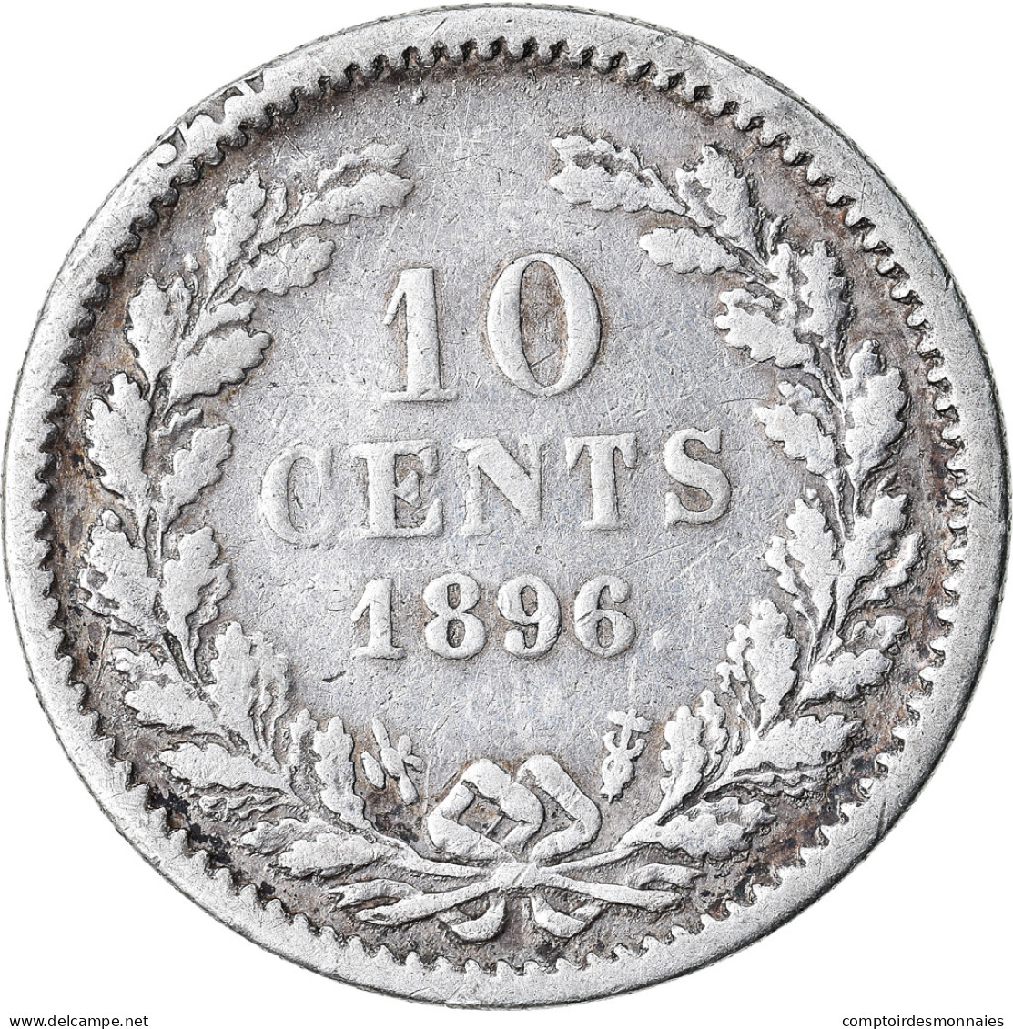 Monnaie, Pays-Bas, Wilhelmina I, 10 Cents, 1896, TB, Argent, KM:116 - 10 Cent