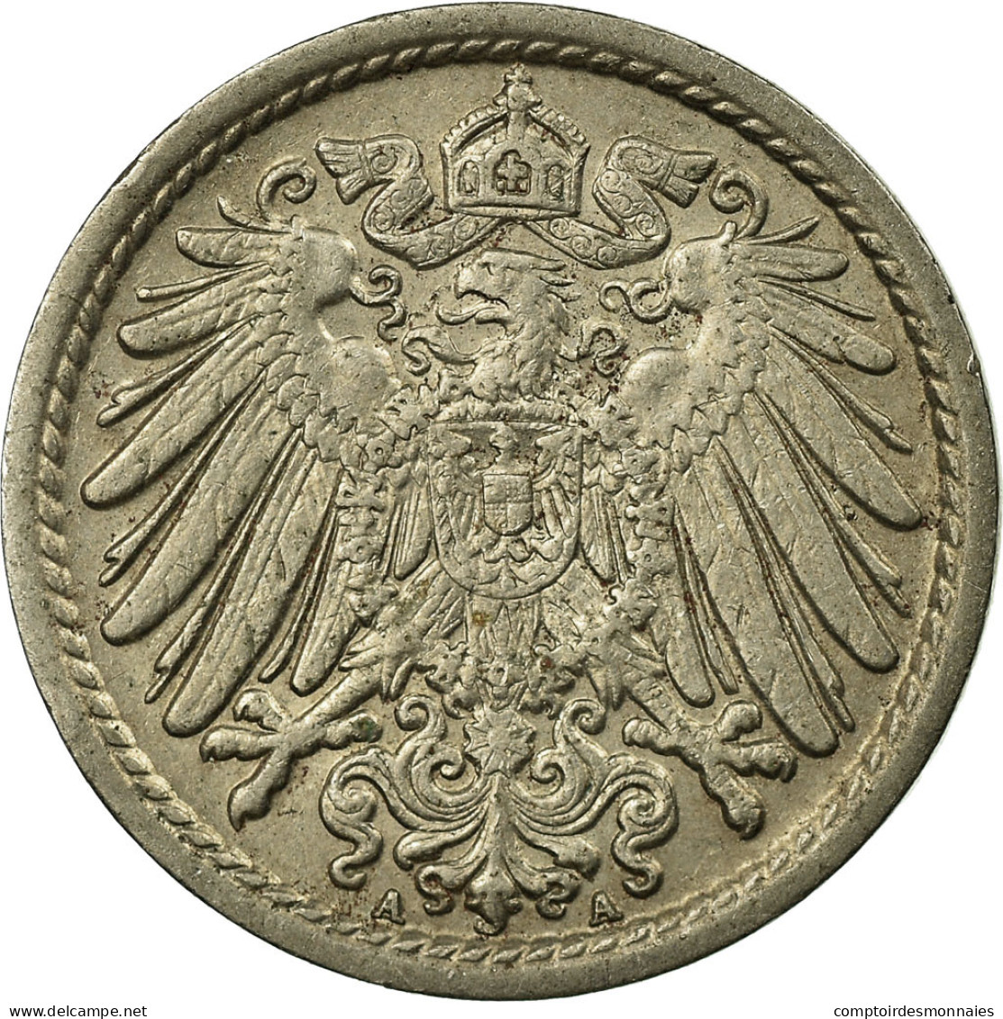 Monnaie, GERMANY - EMPIRE, Wilhelm II, 5 Pfennig, 1914, Berlin, TTB - 5 Pfennig