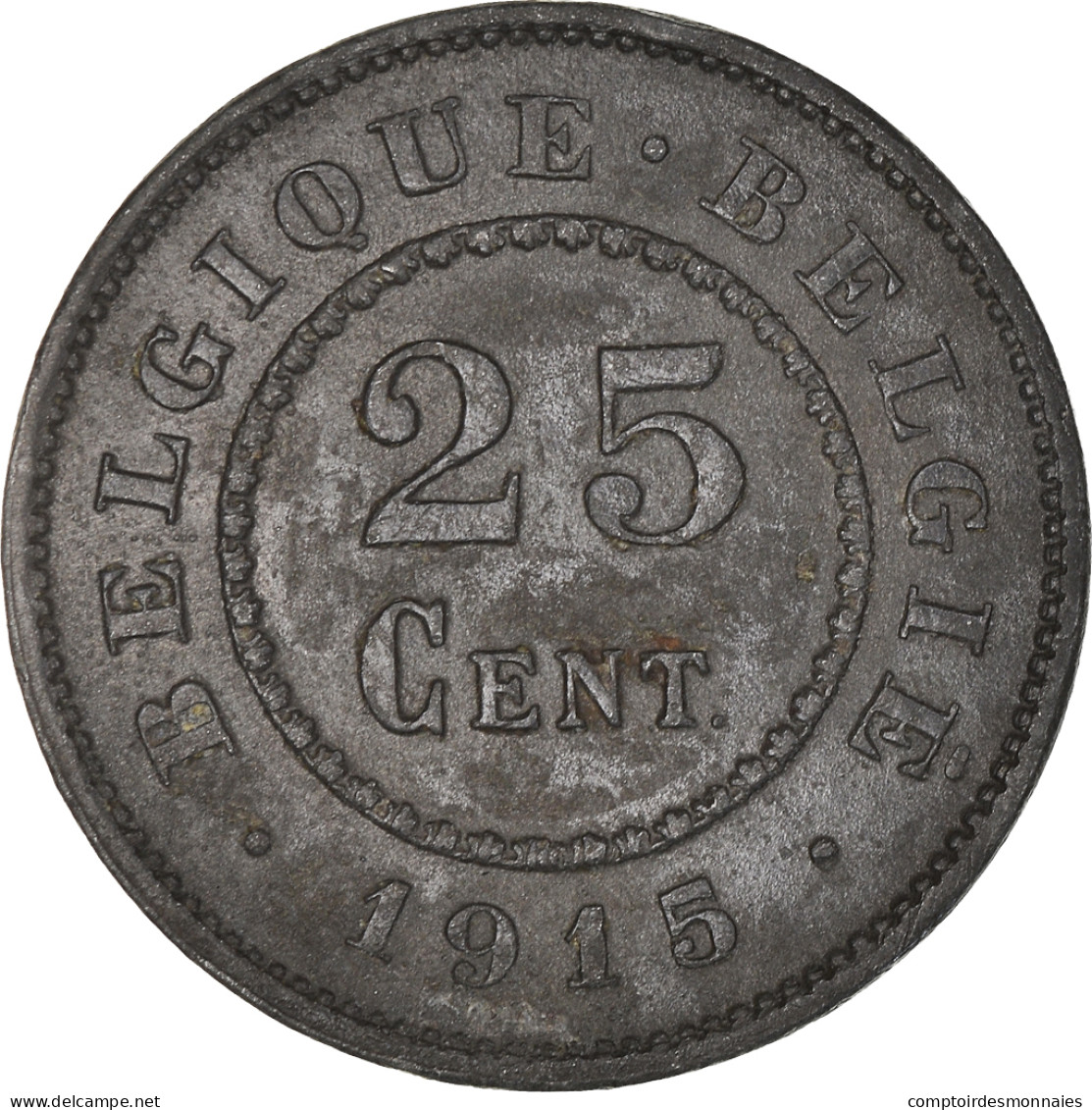 Monnaie, Belgique, Albert I, 25 Centimes, 1915, TTB+, Zinc, KM:82 - 25 Cent