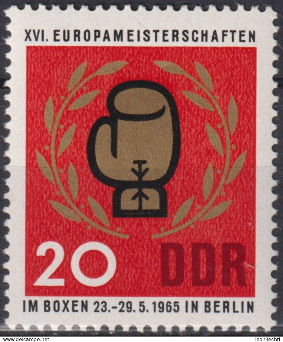 1965 DDR, ** Mi:DD 1101, Yt:DD 803, Europameisterschaften Im Boxen, Boxhandschuh - Boxe