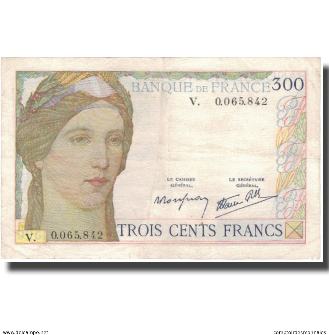 France, 300 Francs, Serveau, 1938, 1939, TB+, Fayette:29.3, KM:87a - 300 F 1938-1939