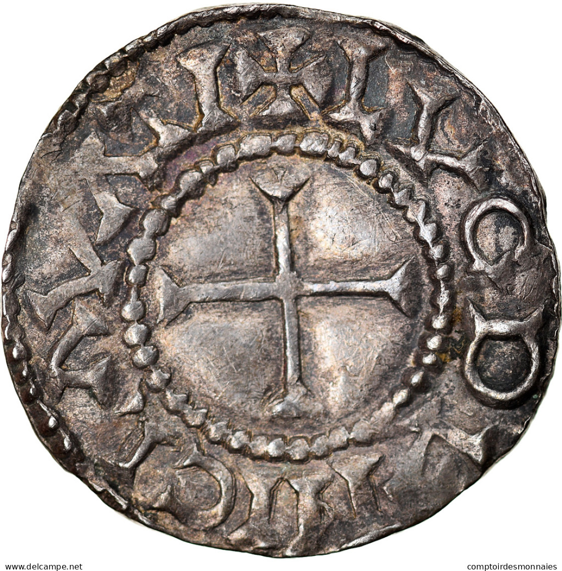Monnaie, France, Charles Le Chauve, Denier, 864-877, Laon, TTB+, Argent - Autres & Non Classés