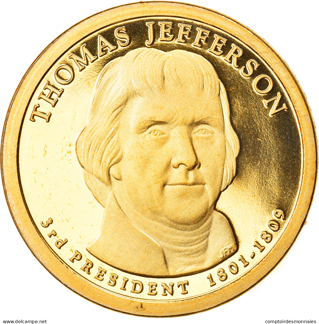 Monnaie, États-Unis, Thomas Jefferson, Dollar, 2007, U.S. Mint, San Francisco - Gedenkmünzen