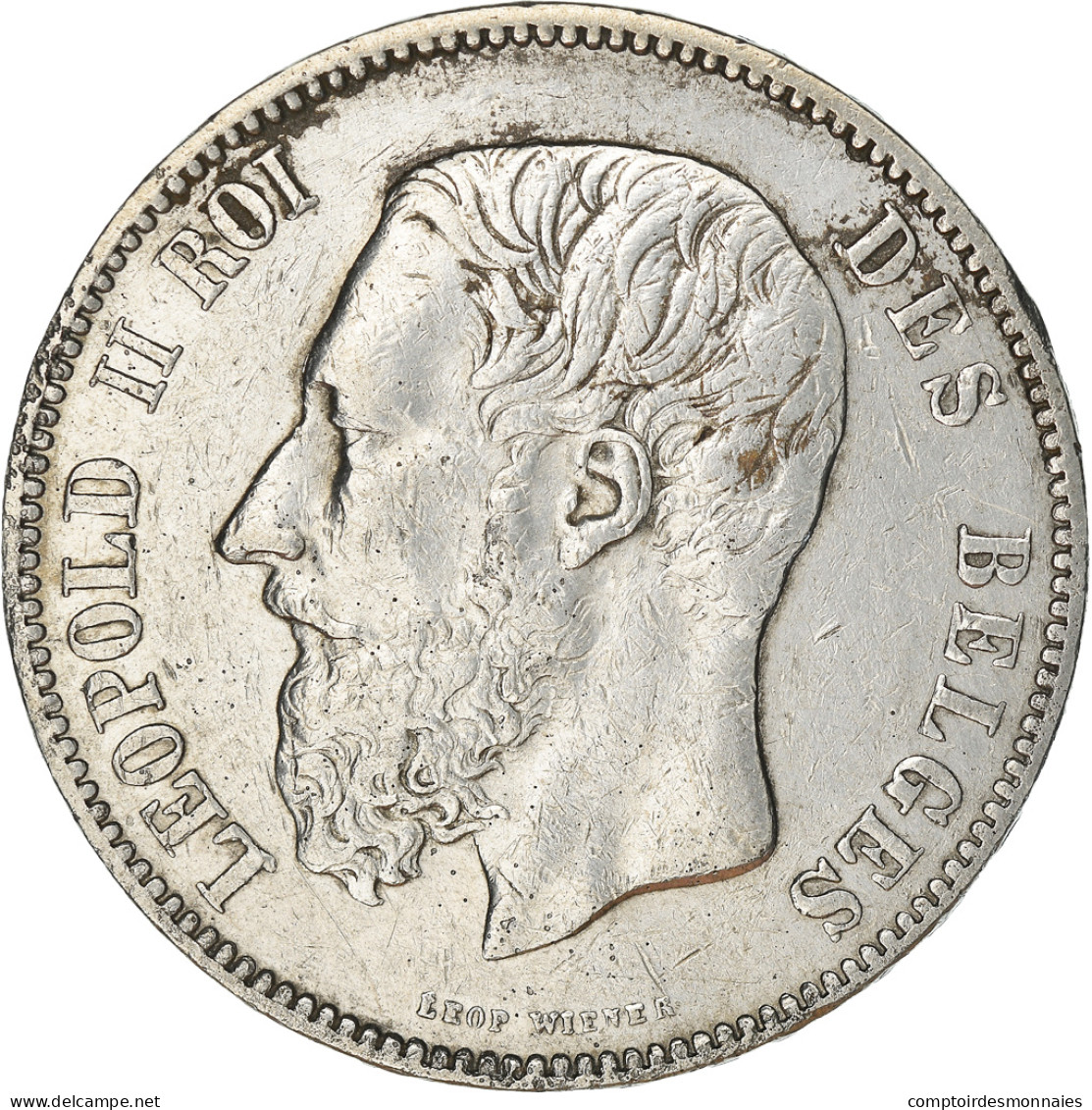 Monnaie, Belgique, Leopold II, 5 Francs, 5 Frank, 1872, TTB, Argent, KM:24 - 5 Francs