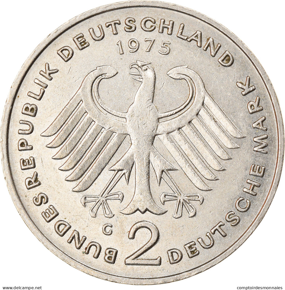 Monnaie, République Fédérale Allemande, 2 Mark, 1975, Karlsruhe, TTB - 2 Marchi