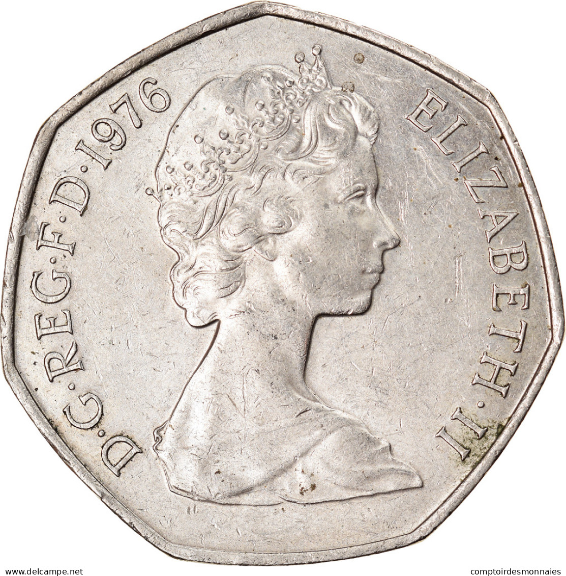 Monnaie, Grande-Bretagne, Elizabeth II, 50 New Pence, 1976, TTB+, Copper-nickel - 50 Pence