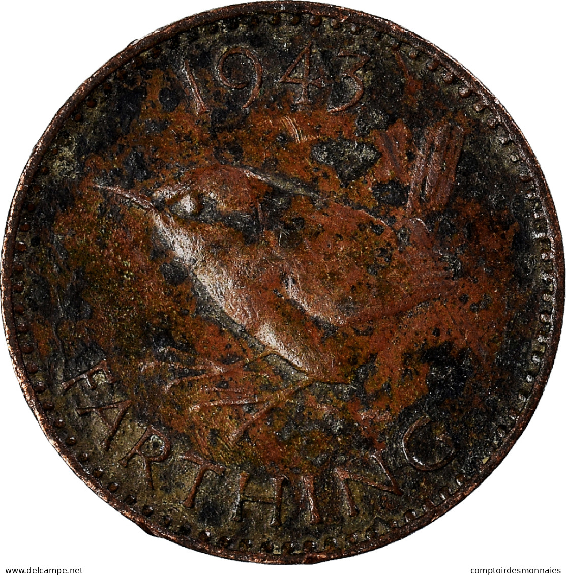Monnaie, Grande-Bretagne, Farthing, 1943 - B. 1 Farthing