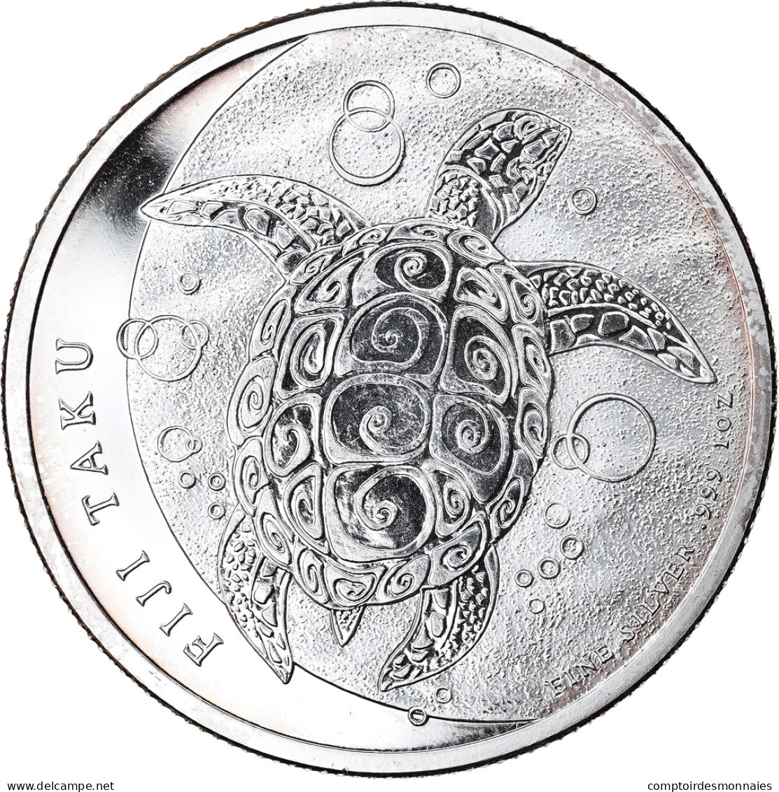 Monnaie, Fiji, Elizabeth II, Hawksbill Turtle, 2 Dollars, 2011, 1 Oz, FDC