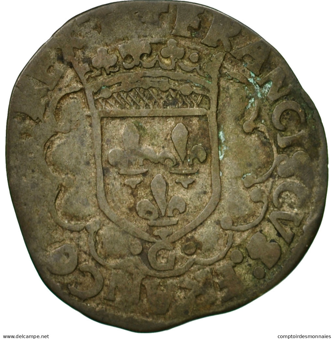 Monnaie, France, François Ier, Douzain à La Croisette, Poitiers, TB, Billon - 1515-1547 Francis I