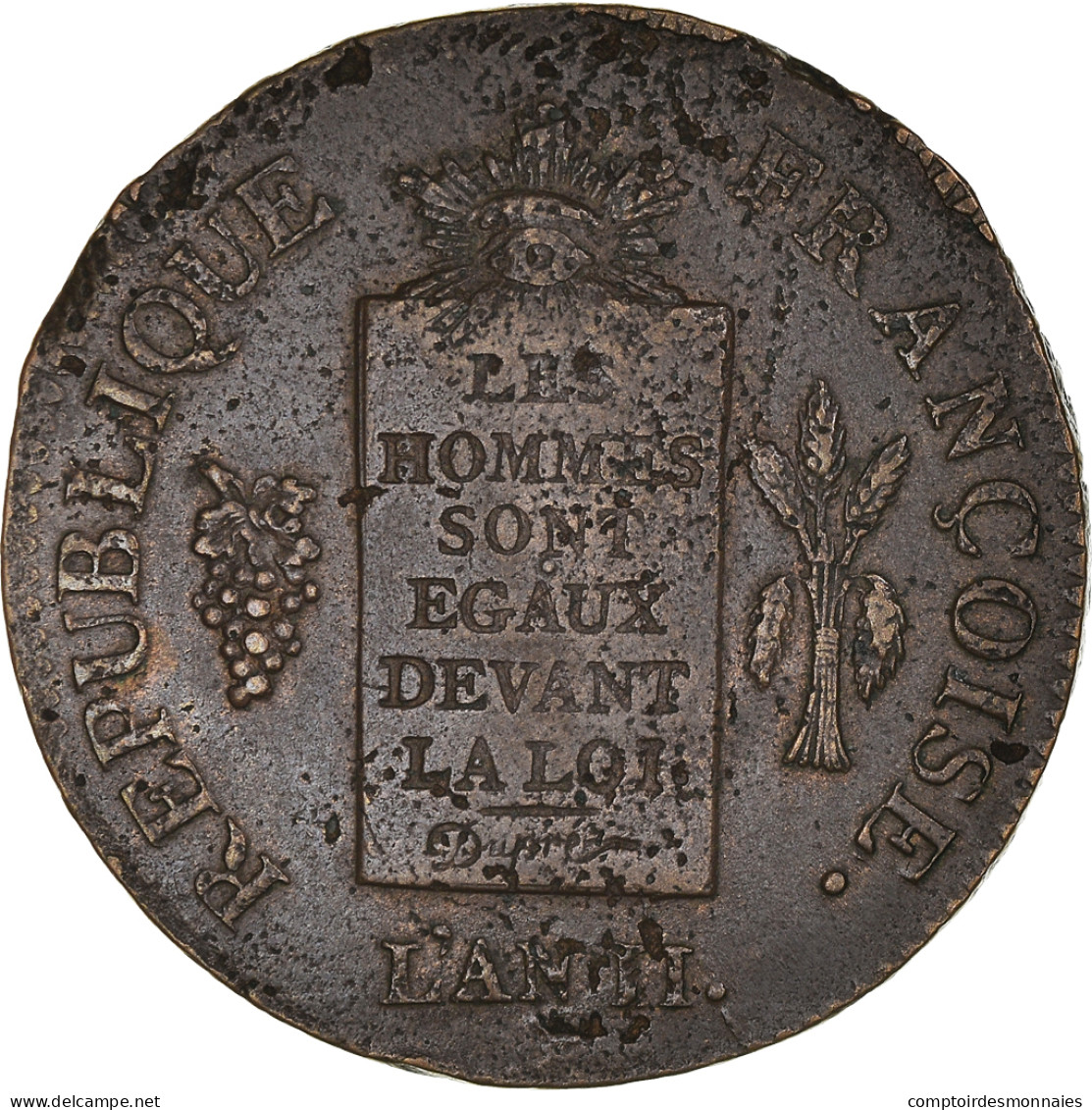 Monnaie, France, 2 Sols Aux Balances Daté, 2 Sols, 1793, Strasbourg, TTB+ - Other & Unclassified