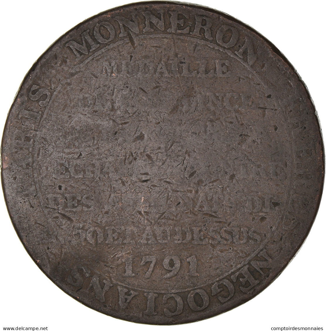 Monnaie, France, 2 Sols, 1791, TB, Bronze, KM:Tn23, Brandon:217 - Other & Unclassified