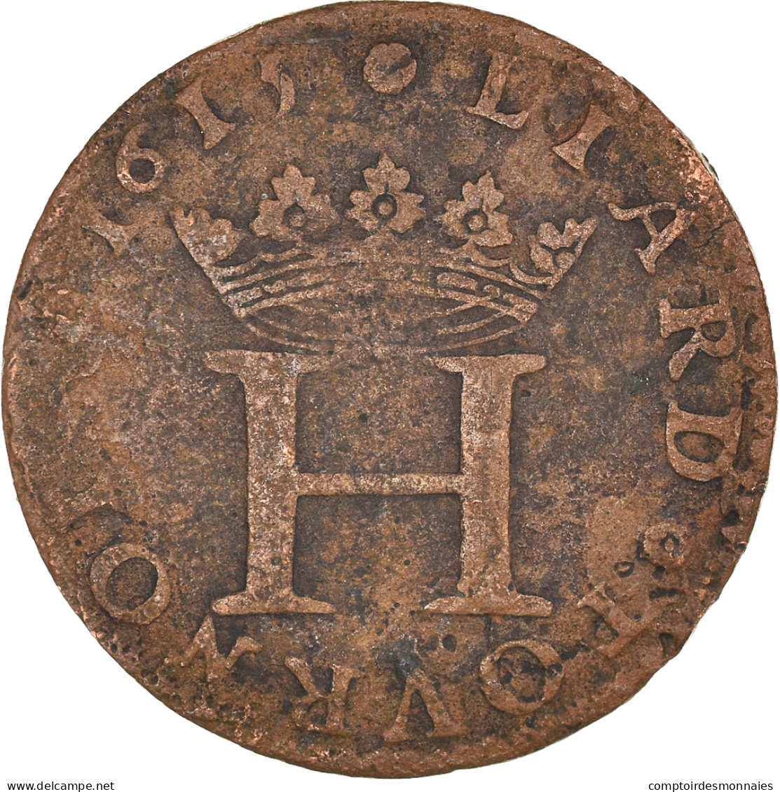 Monnaie, France, Henri De La Tour D'Auvergne, Liard Tournois, 1615, Sedan, TB+ - Autres & Non Classés