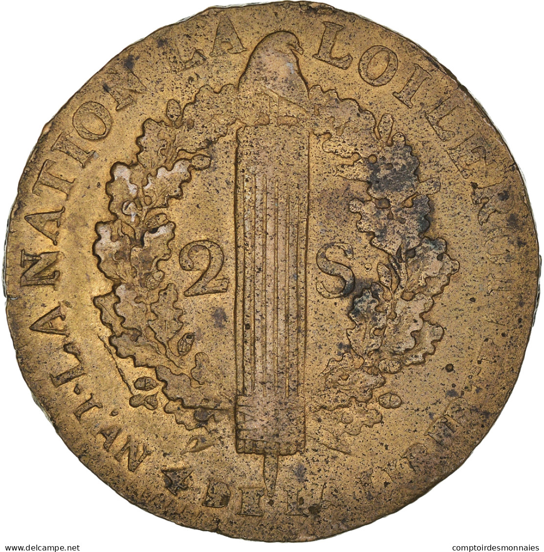 Monnaie, France, Louis XVI, 2 Sols François, 2 Sols, 1792, Lille, TTB, Bronze - Sonstige & Ohne Zuordnung