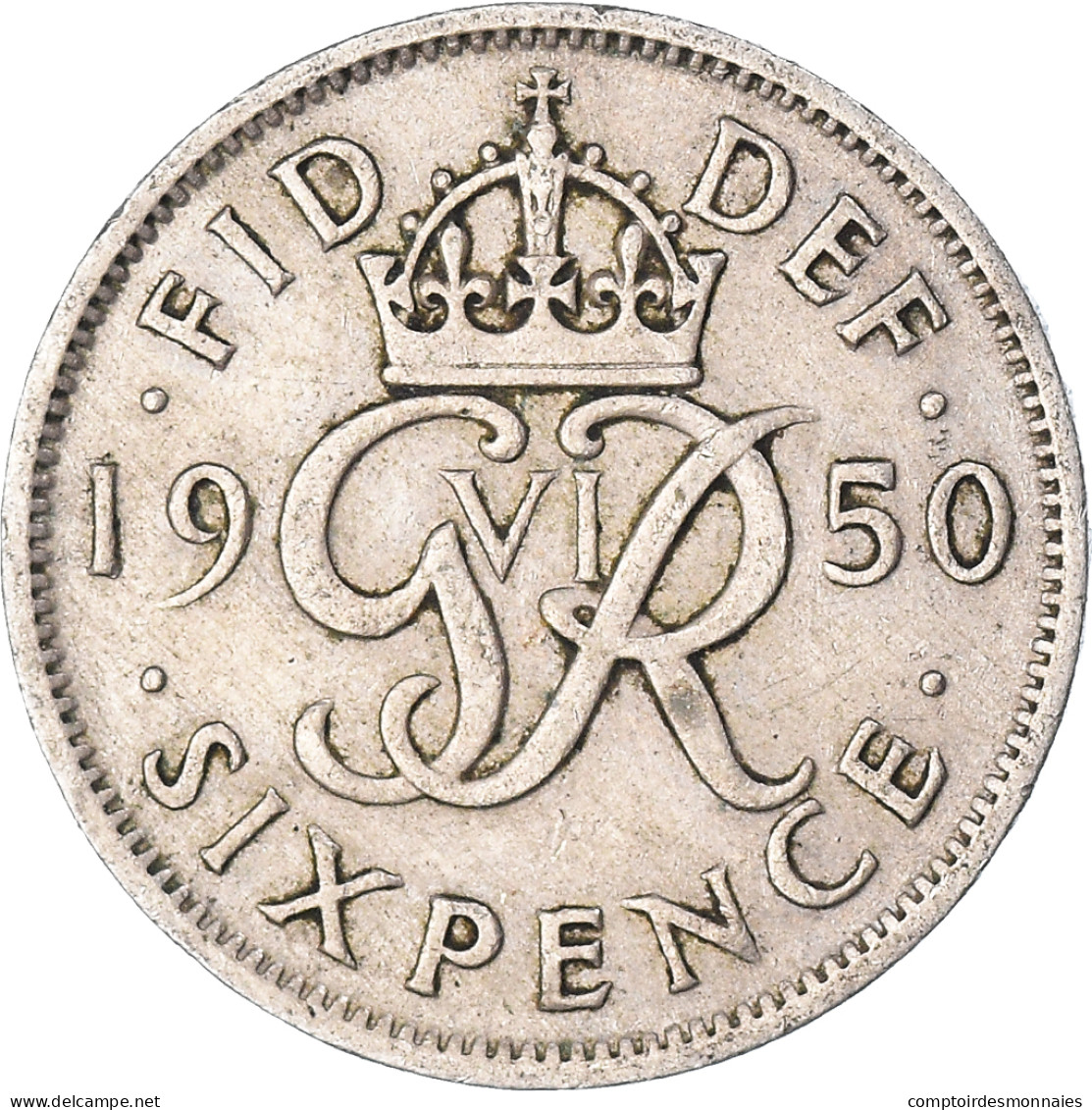 Monnaie, Grande-Bretagne, 6 Pence, 1950 - H. 6 Pence