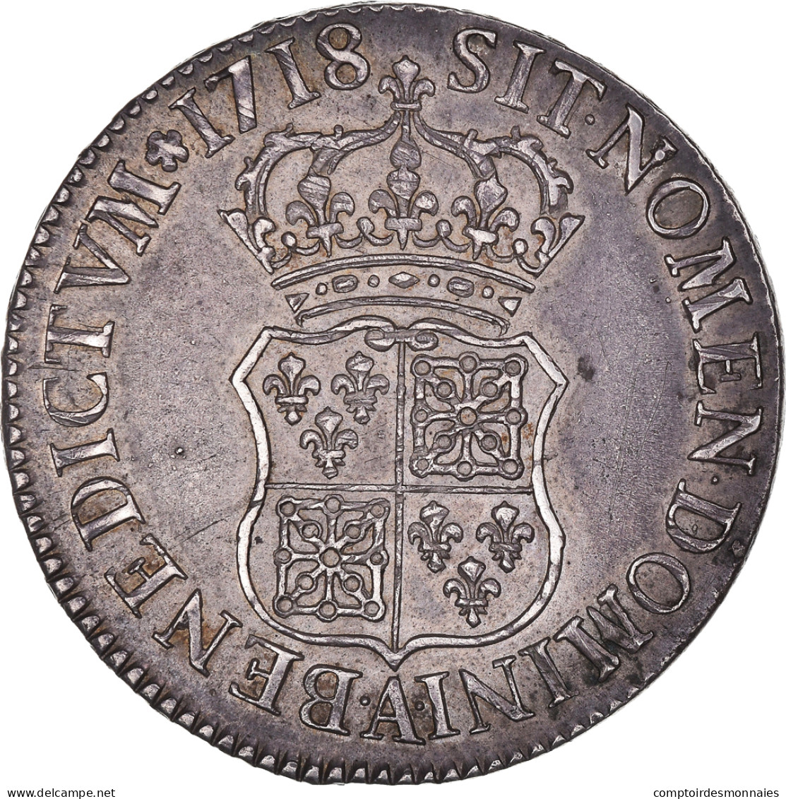 Monnaie, France, Louis XV, Écu De France-Navarre, Ecu, 1718, Paris, TTB+ - 1715-1774 Louis XV Le Bien-Aimé