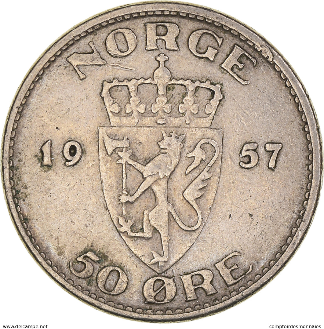 Monnaie, Norvège, Haakon VII, 50 Öre, 1957, TTB, Cupro-nickel, KM:402 - Norwegen