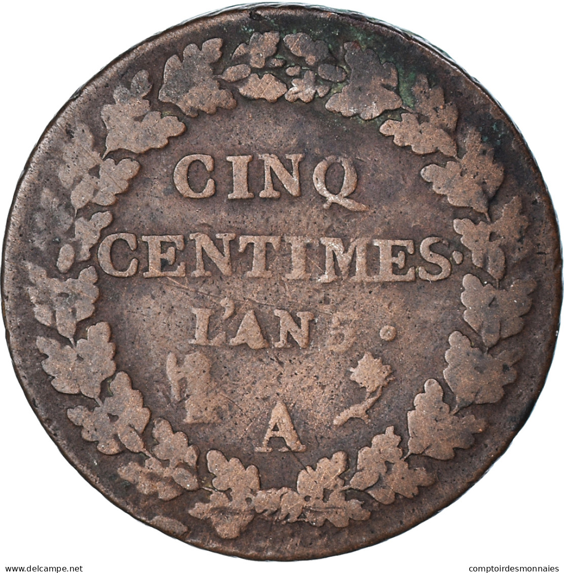 Monnaie, France, Dupré, 5 Centimes, AN 5, Paris, TB, Bronze, Gadoury:126 - Autres & Non Classés