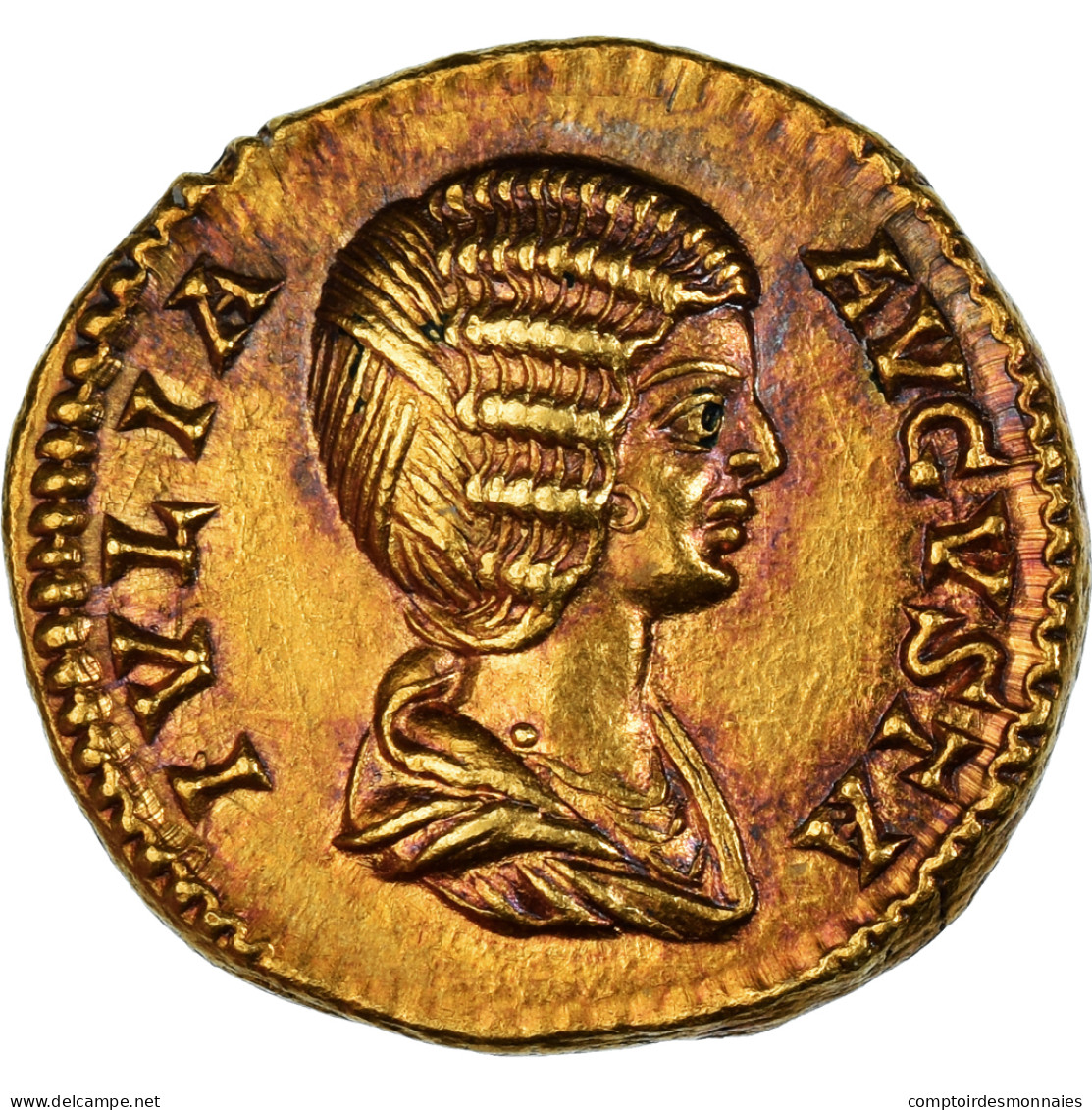 Monnaie, Septime Sévère & Julia Domna, Aureus, 201, Rome, FDC, Or - Les Sévères (193 à 235)