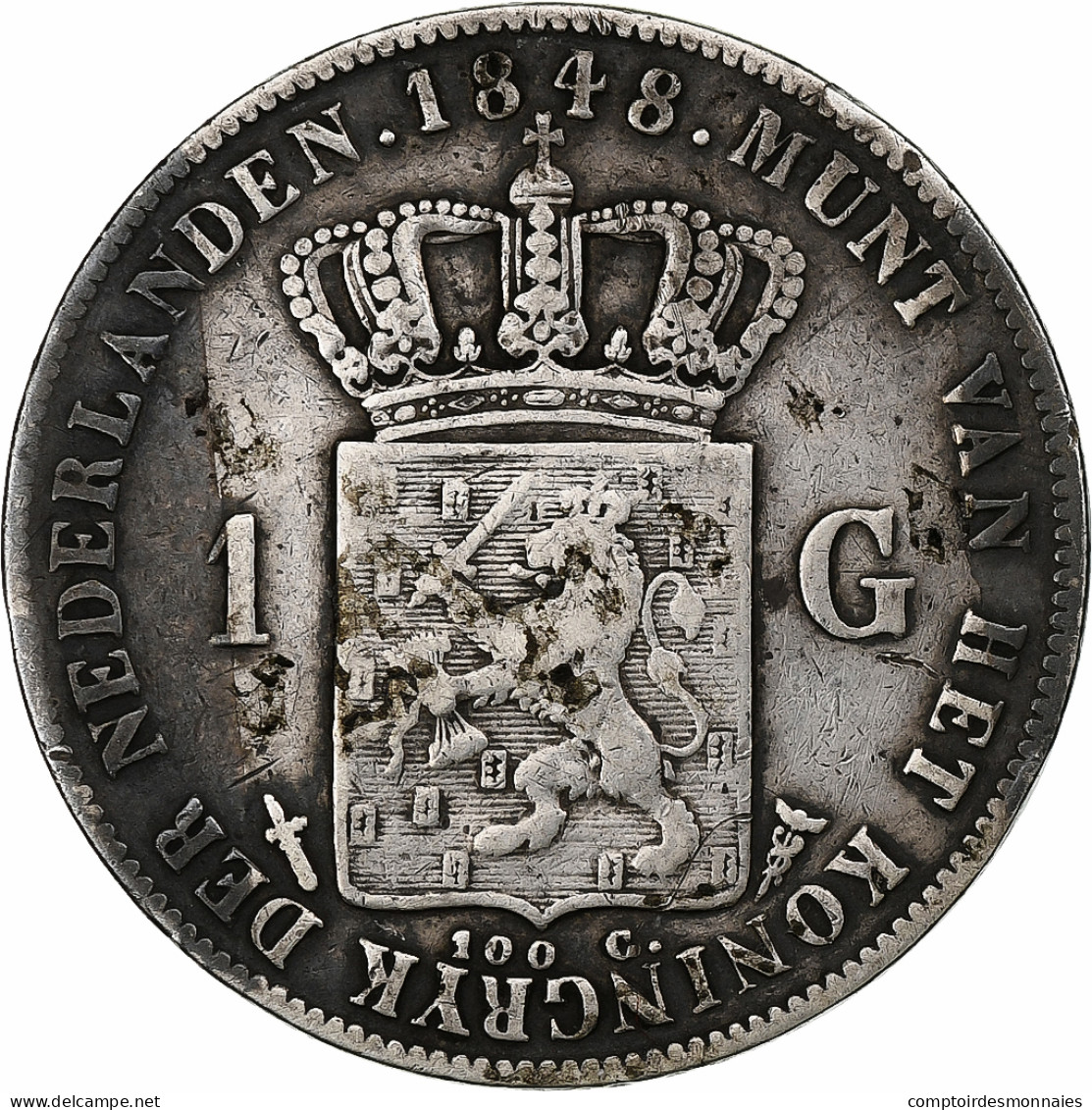 Pays-Bas, William II, Gulden, 1848, Argent, TB+, KM:66 - 1840-1849: Willem II.