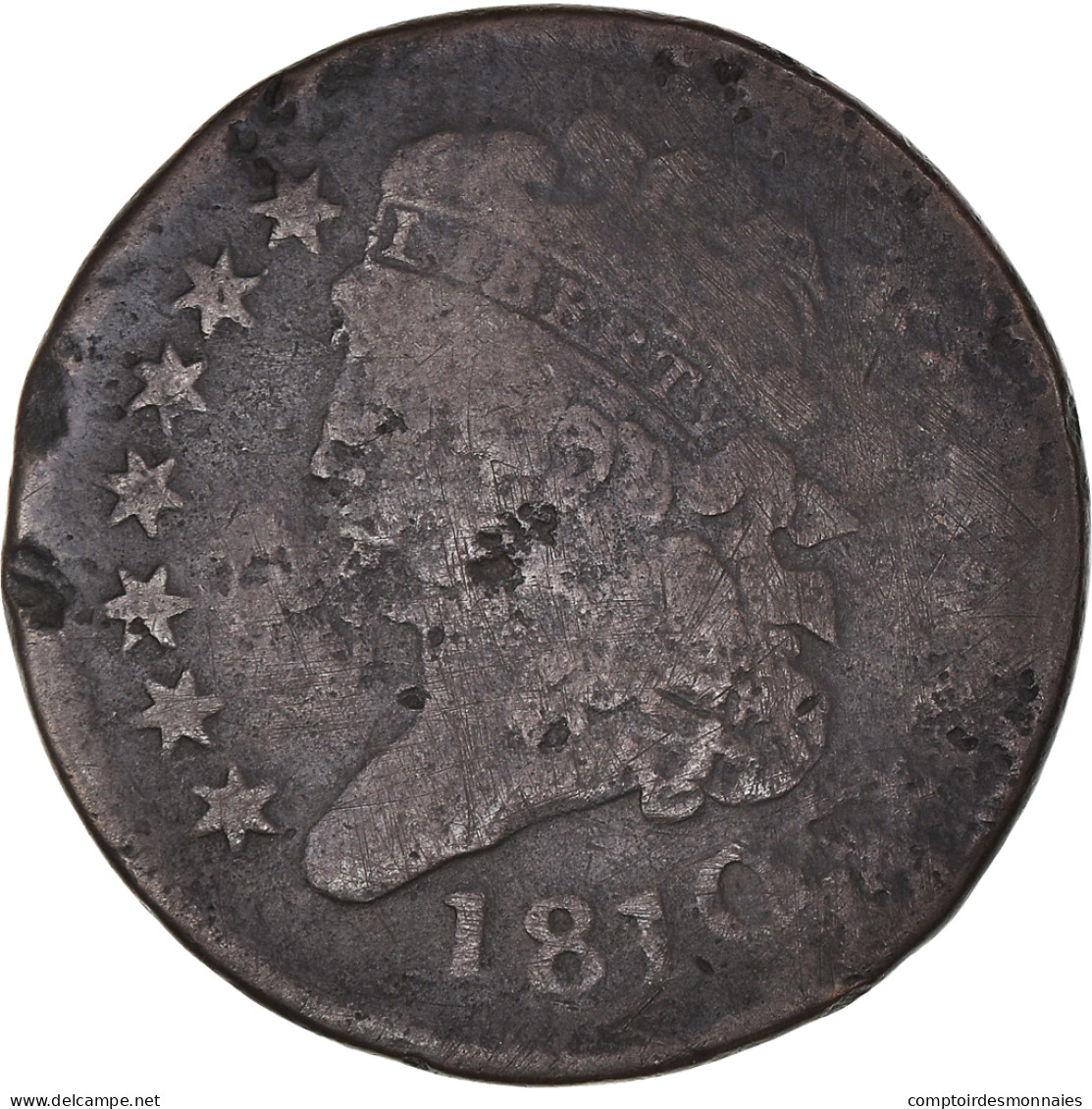 Monnaie, États-Unis, Classic Head Half Cent, Half Cent, 1810, U.S. Mint - Half Cent