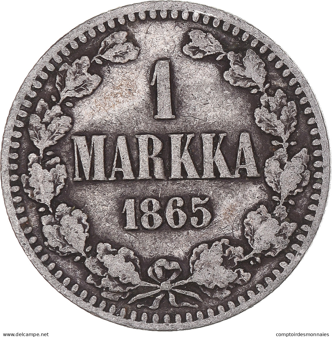 Monnaie, Finlande, Alexander II, Markka, 1865, Helsinki, TB, Argent, KM:3.1 - Finlandia
