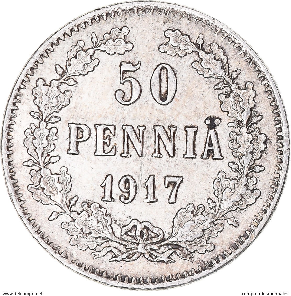 Monnaie, Finlande, Nicholas II, 50 Penniä, 1917, Helsinki, TTB+, Argent, KM:2.2 - Finlandia