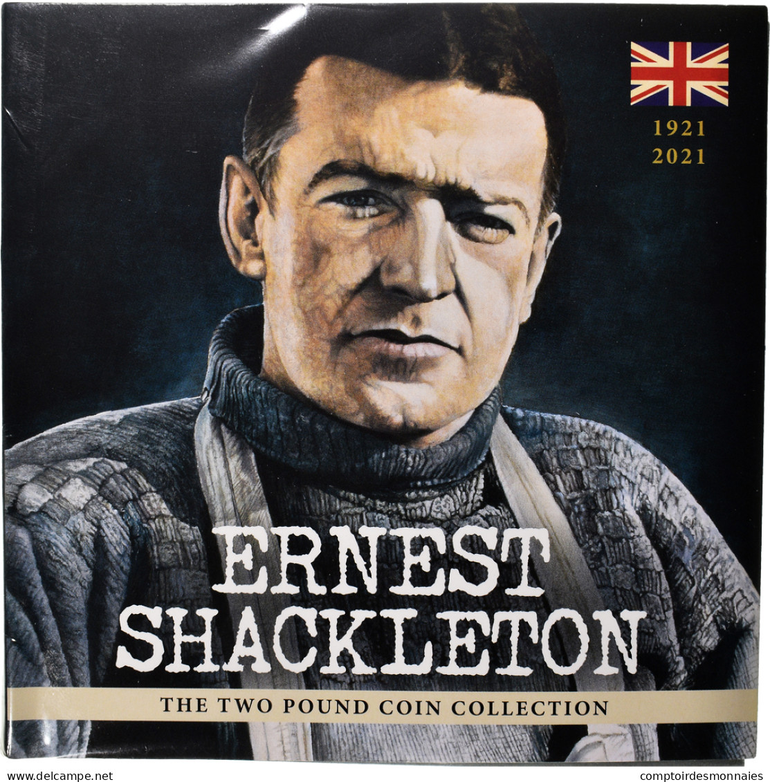 Monnaie, Jersey, Ernest Shackleton., 2 Pounds, 2021, Set 3 Monnaies., FDC - Jersey