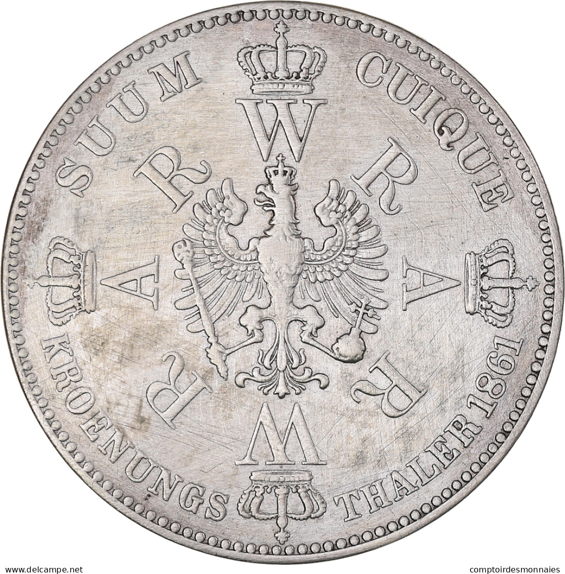 Monnaie, Etats Allemands, PRUSSIA, Wilhelm I, Krönungstaler, 1861, Berlin - Taler & Doppeltaler