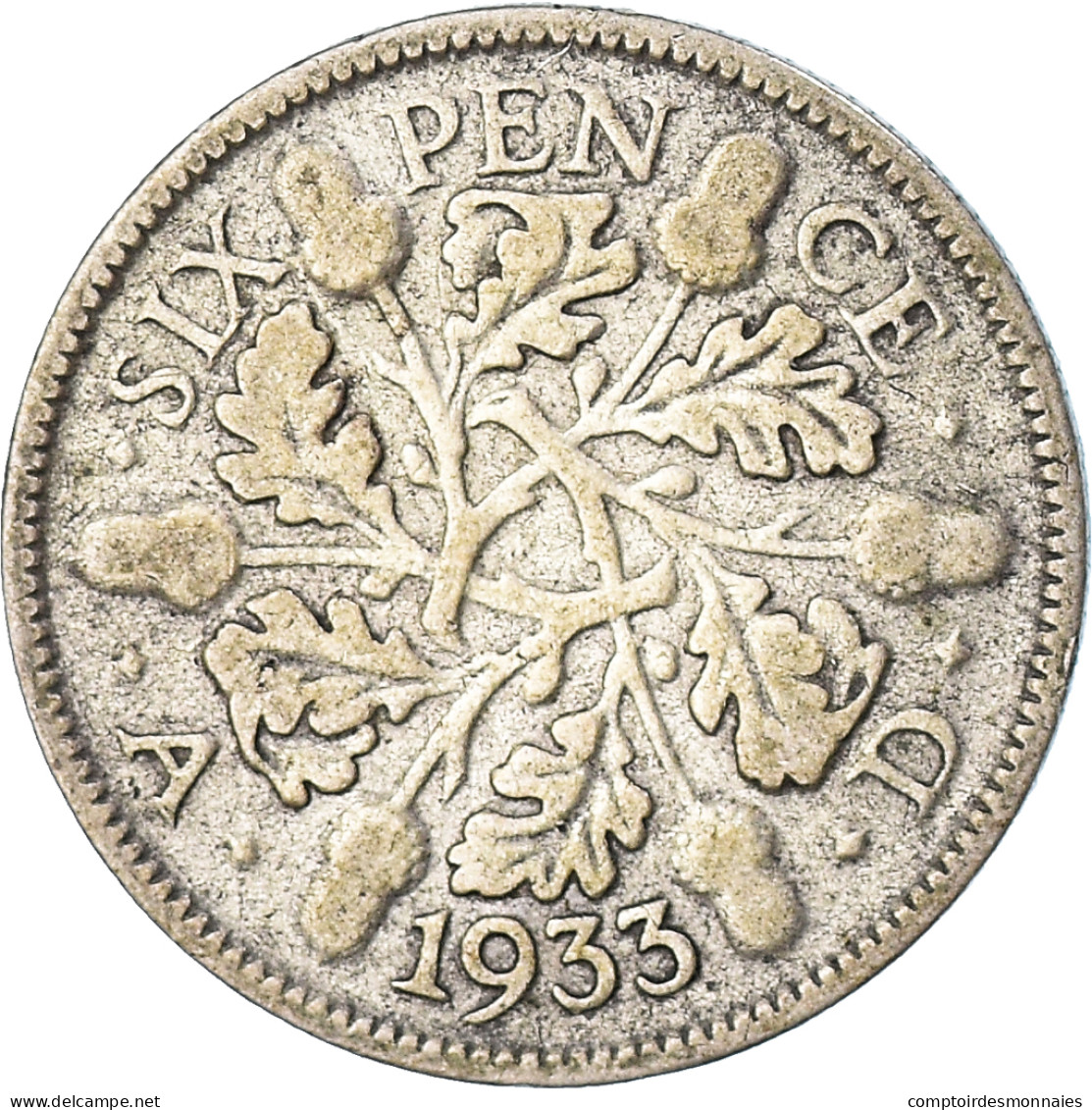 Monnaie, Grande-Bretagne, George V, 6 Pence, 1933, TB, Argent, KM:832 - H. 6 Pence