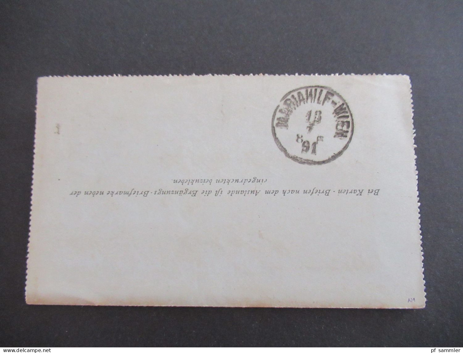 Österreich 1891 Kartenbrief 5 Kreuzer Stempel K1 Hallein Nach Wien Mariahilf Mit Ank. Stempel - Letter-Cards
