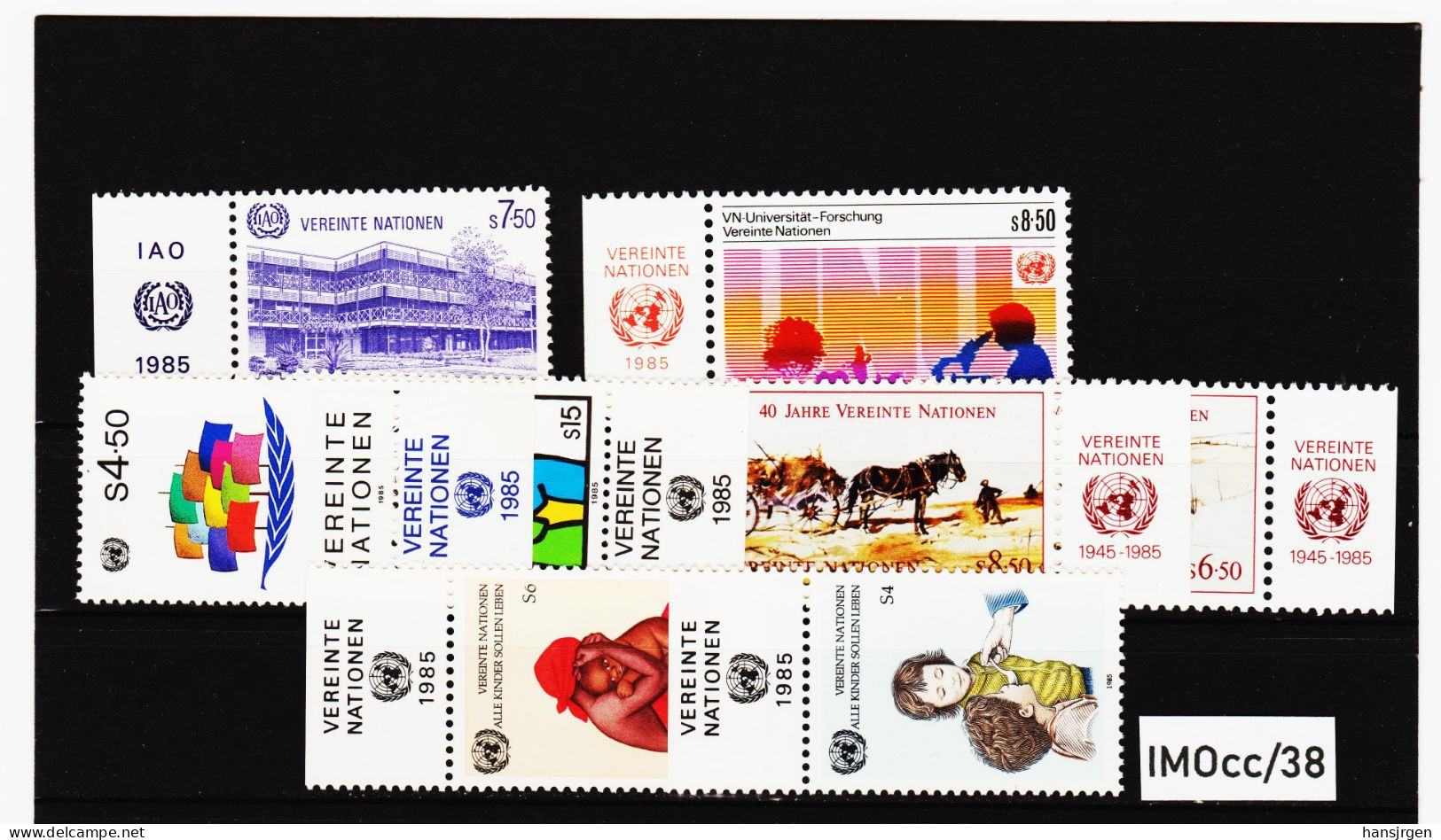 IMOcc/38 VEREINTE NATIONEN UNO WIEN 1985 MICHL  47/54  Mit TABS ** Postfrisch  SIEHE ABBILDUNG - Neufs