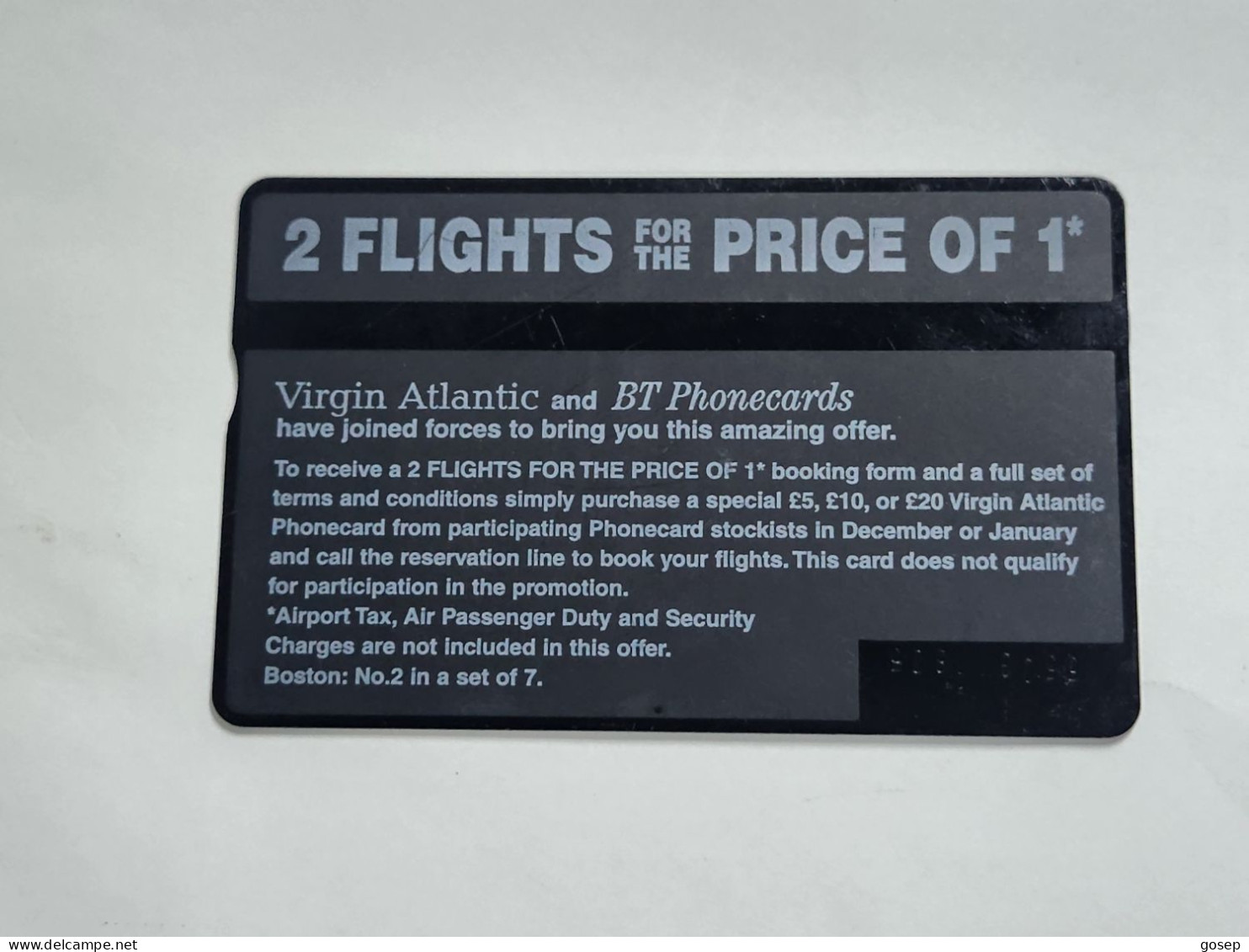 United Kingdom-(BTA136)-Virgin Atlantic-BOTSON-(656)(20units)(550G11805)price Cataloge1.50£-used+1card Prepiad Free - BT Emissions Publicitaires