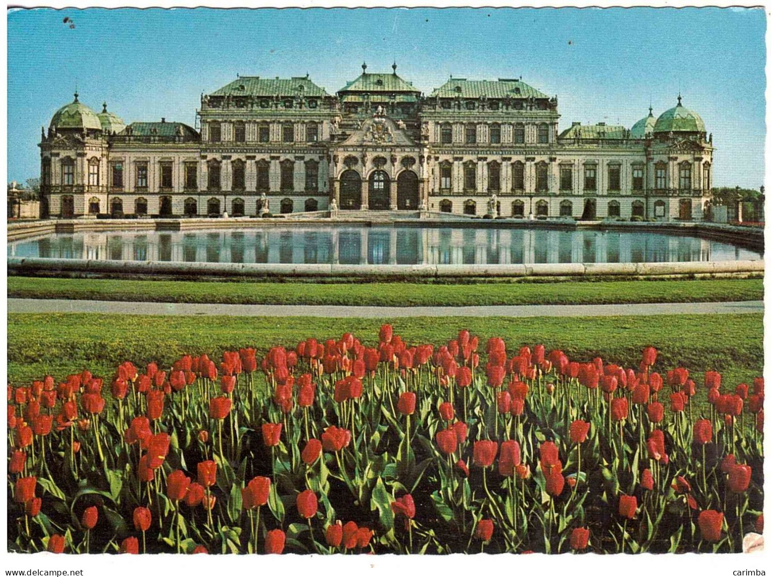 CARTOLINA VIENNA CASTELLO DI BELVEDERE PER ITALIA CON ANNULLO TARGHETTA - Covers & Documents