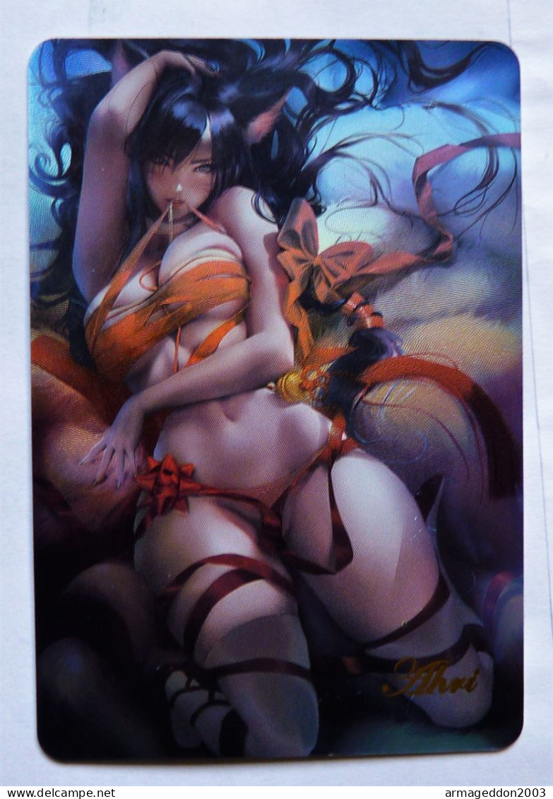 CARTE SEXY GIRL WAIFU BEAUTY MANGA ANIME HOLO League Of Legends AHRI - Autres & Non Classés