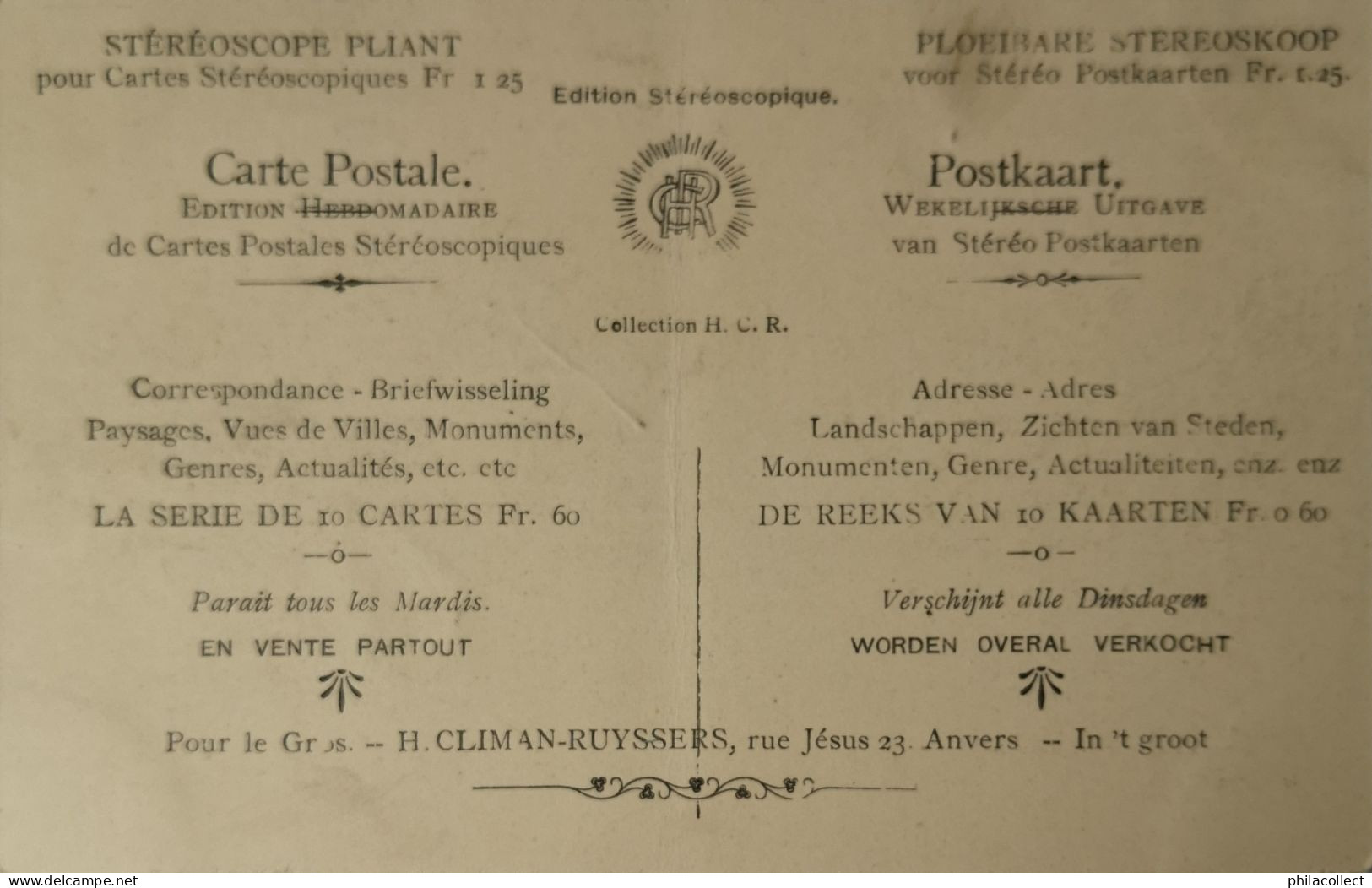 Belgie - Belgique // Stereo Kaart La Dentellieres (Camping) Promo Kaart H. Climan - Ruyssers Anvers Stereoscope Pliant - Andere & Zonder Classificatie