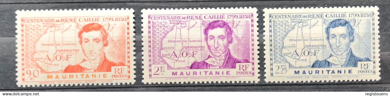 Lot De 3 Timbres Neufs* Mauritanie 1939 - Unused Stamps