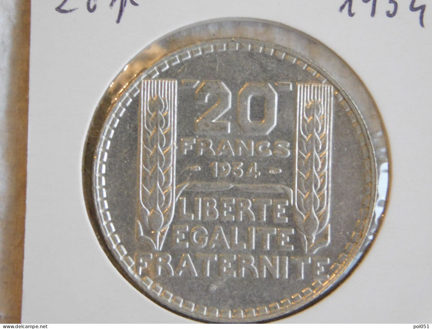 France 20 Francs 1934 TURIN (1028) Argent Silver - 20 Francs