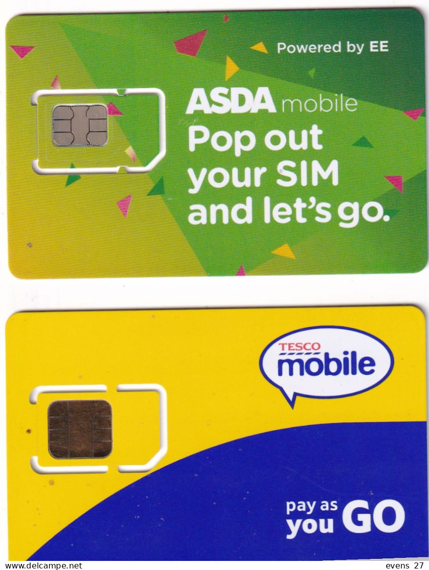 UNITED KINGDOM-ASDA-TESCO- 2 - SIM CARDS-MINT UNUSED - Altri & Non Classificati