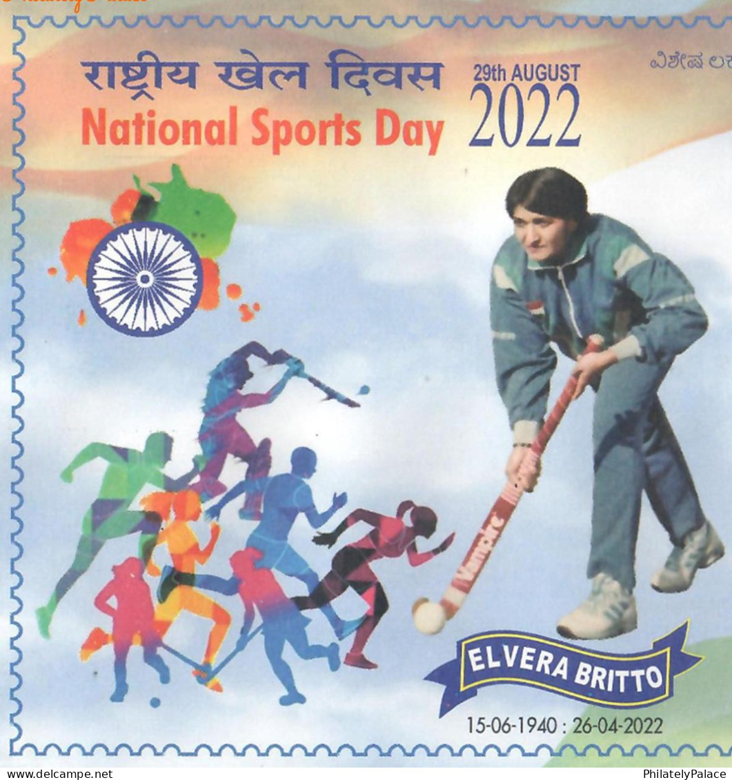 India 2022 Elvera Britto, Captain & Women Hockey, Cricket, Athletics, Sports, Games, Sp Cover (**) Inde Indien - Brieven En Documenten