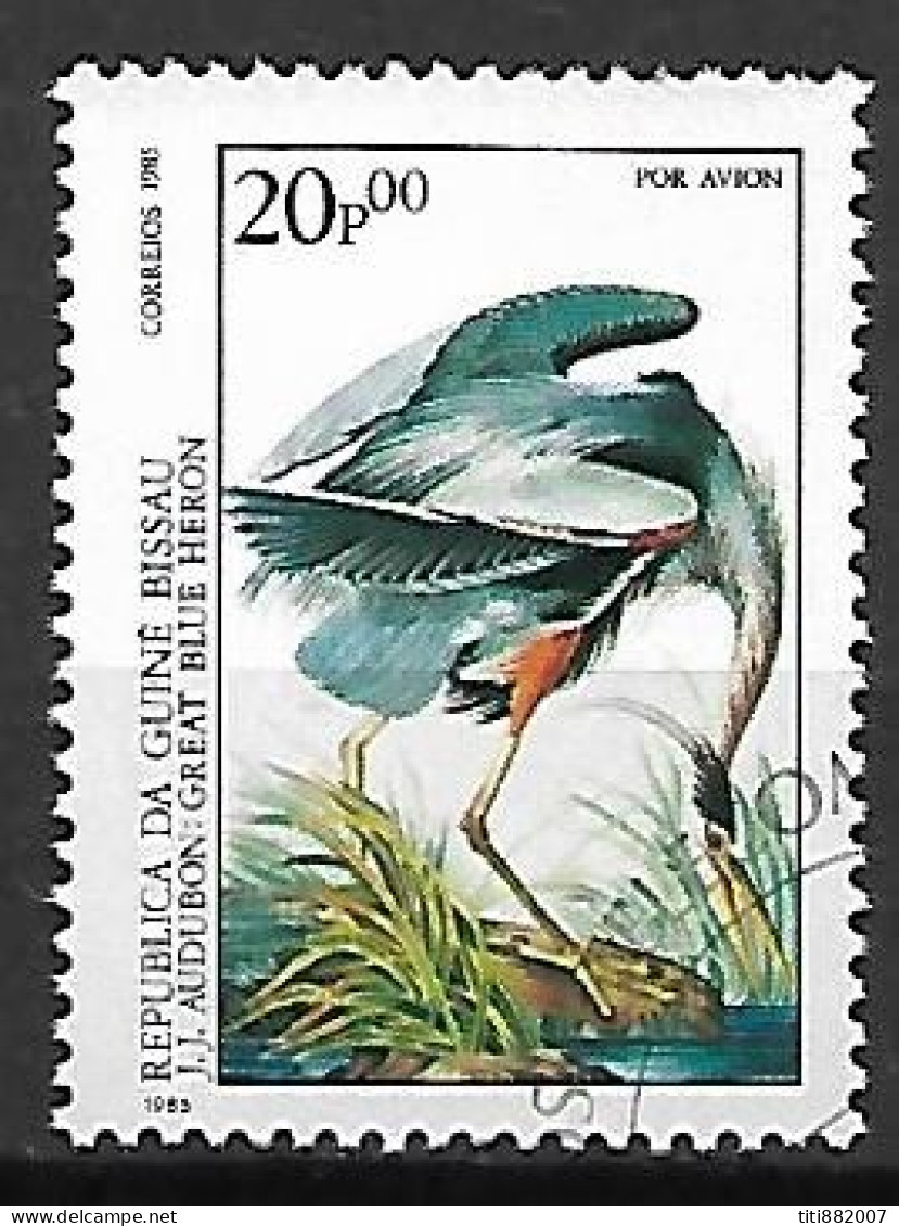 GUINEE  BISSAU     -     HERON     /    Audubon     -     Oblitéré - Storchenvögel