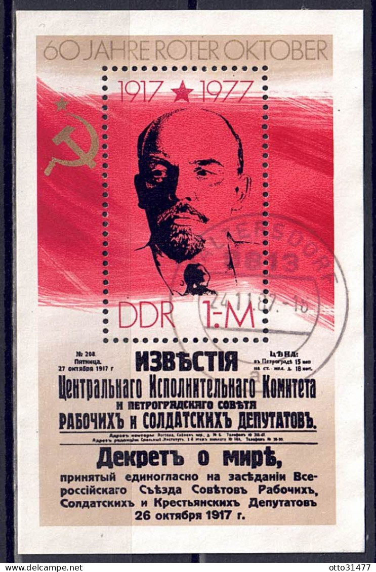 DDR 1977 - Oktoberrevolution, Block 50, Gestempelt / Used - 1971-1980