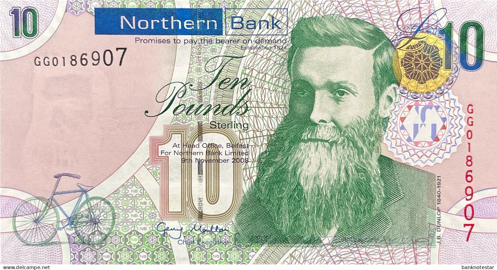 Northern Ireland 10 Pounds, P-210a (9.11.2008) - UNC - 10 Ponden