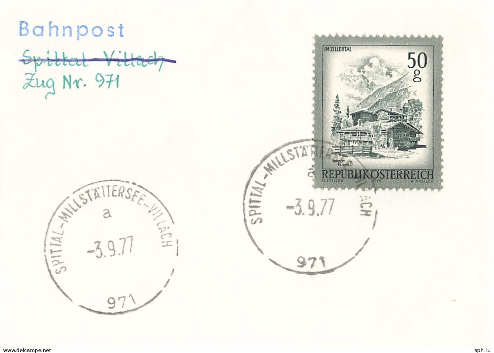 Bahnpost (R.P.O./T.P.O) Spittal-Millstättersee-Villach [Ausschnitt] (AD3120) - Brieven En Documenten