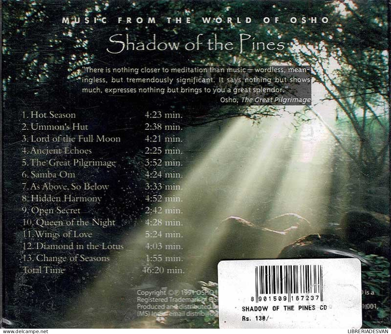 Music From The World Of Osho Rajneesh - Shadow Of The Pines. CD - New Age