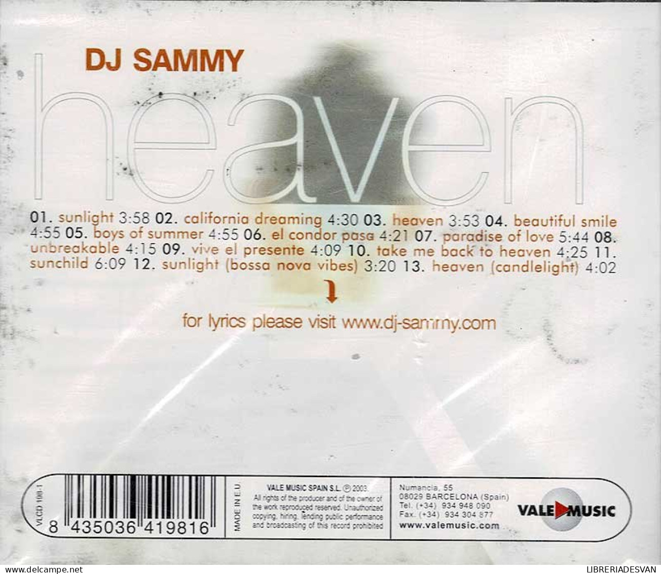 Dj Sammy - Heaven. CD (precintado) - Dance, Techno & House